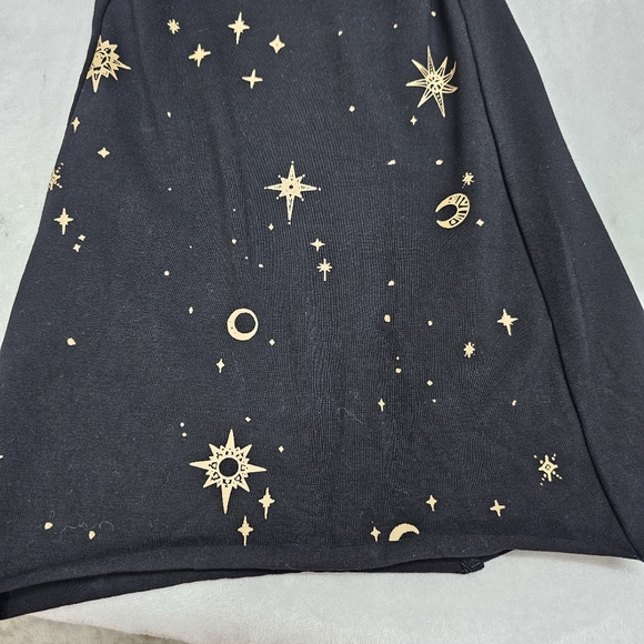 Women's Black Starry Yoga Pants Flared High Waist Galaxy Sz MED New Leggins - Picture 3 of 4